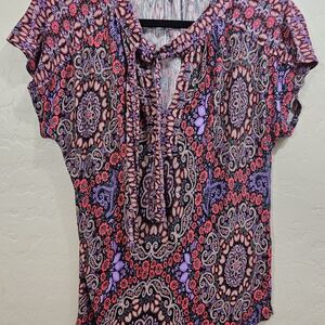 Democracy Women's Boho Tops - Multicolor, XL Casual, Business Casual, Soft